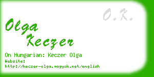 olga keczer business card